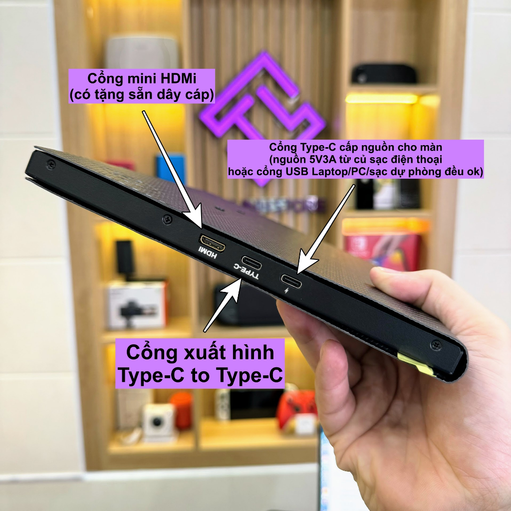 Màn hình di động 14 inch IPS 2.5K TypeC Thunderbolt - Tặng kèm bao da | BigBuy360 - bigbuy360.vn