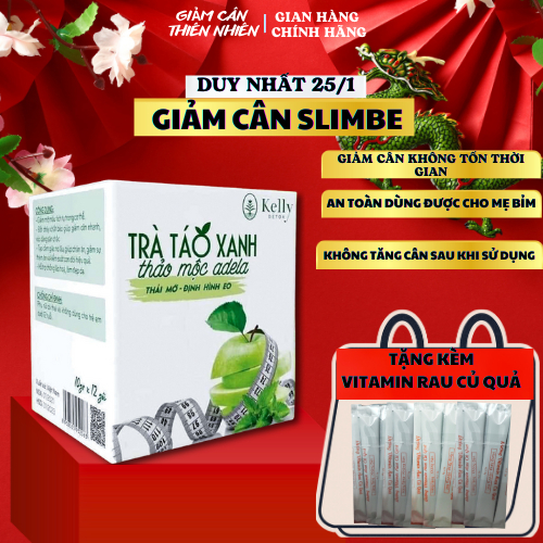 Trà Táo xanh Kelly Detox CHÍNH HÃNG, kiểm soát cân nặng trong 12 ngày