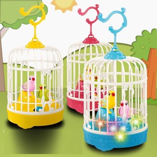 Đồ chơi lồng chim cho bé . lồng chim hót có nhạc và cảm biến phát tiếng kêu khi rung động