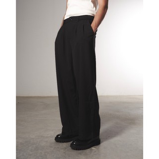 Ripofff loose straight trouser pants - black