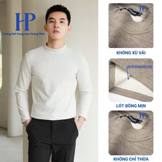 Áo giữ nhiệt nam Hoàng Phúc GN01 áo giữ nhiệt, chất liệu nỉ bông cao cấp kẻ sọc dày, ấm, co giãn 4 chiều, bền đẹp