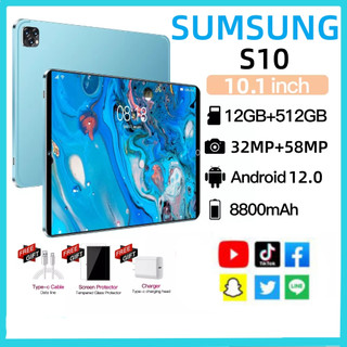 Máy tính bảng samsung 5g s10 10.1 inch ram16gb + rom512gb máy tính bảng mới máy tính bảng học tập android 12 máy tính bả