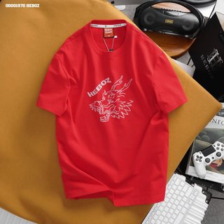 [HẾN STORE MENSWEAR] Áo thun in nhung dragon Heboz 2M, áo thun nam cổ tròn chất vải cotton - 00001970