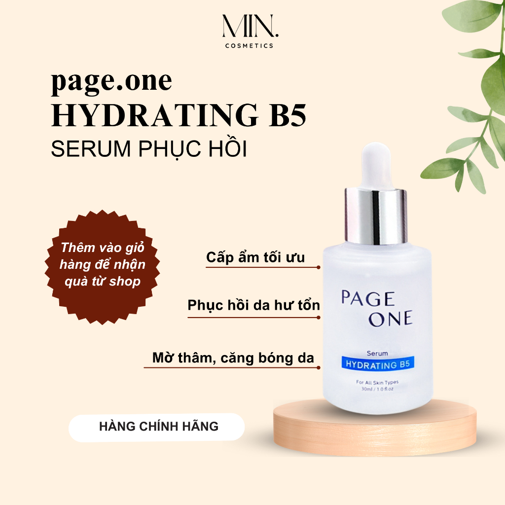 [Page.one] Serum Cấp Ẩm và Phục Hồi Da Tổn Thương Page One Hyaluronic Acid và B5 Hydrating 30ml