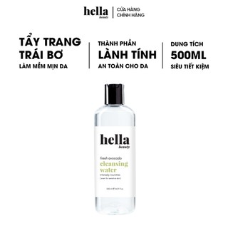 Nước tẩy trang trái bơ Hella Beauty sạch sâu dưỡng ẩm không khô rát không cồn không hương liệu phù hợp cho mọi loại da