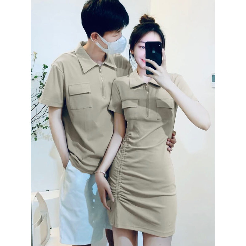 💕SET ĐỒ ĐÔI KẾT HỢP MÀU XINH CỔ POLO - YH Couple shop💕