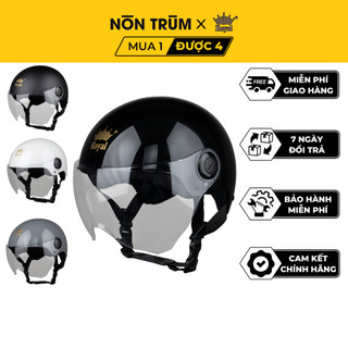 Mũ bảo hiểm nửa đầu Royal M162K có kính chắn che mặt đi xe máy chính hãng bảo hành 12 tháng