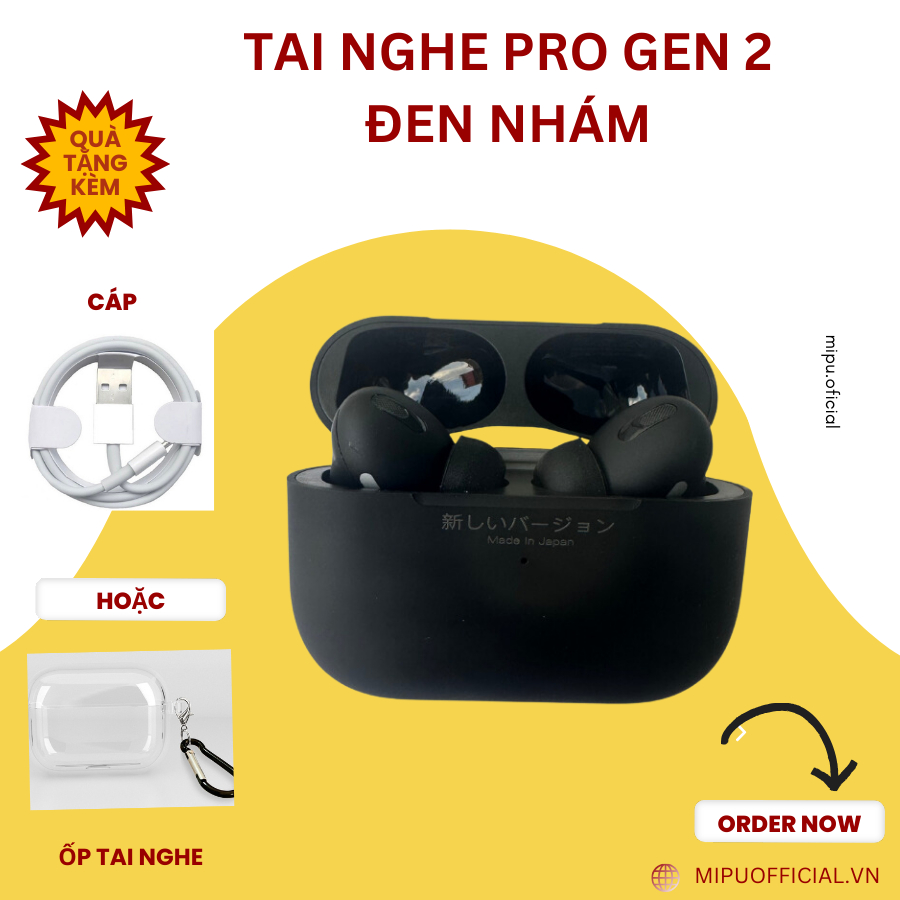 Tai nghe Bluetooth Pro đen trắng Nhật hãng PULO TECH Định Vị Đổi Tên Tự Động Kết Nối Cảm Ứng Xuyên Âm Chống ồn