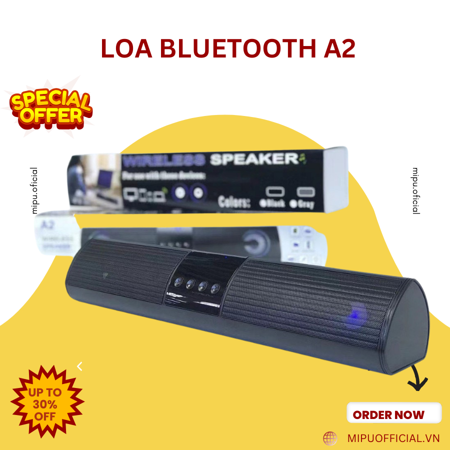 Loa Bluetooth Không Dây A2 Loa mini có LED Siêu Bass,Dáng Dài Dành Cho