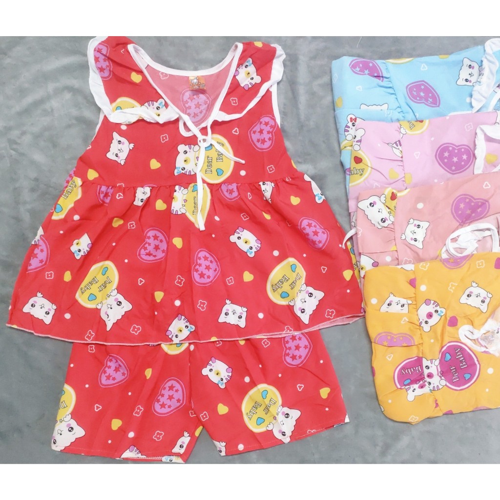 Bộ Lụa Sát Nách Viền Cổ Bé (16-20kg) (giao màu ngẫu nhiên)