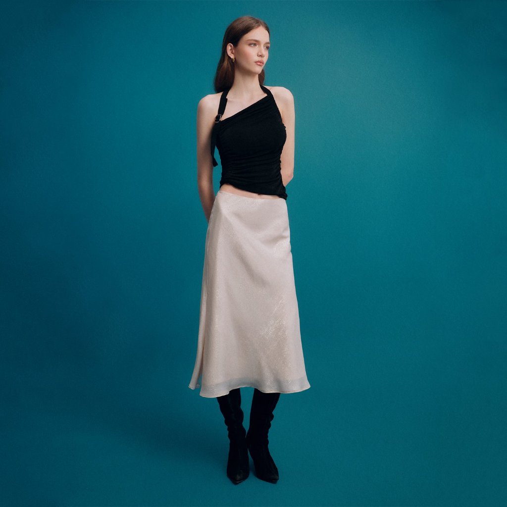 MAVEN - Chân váy lụa ánh kim Cody Skirt