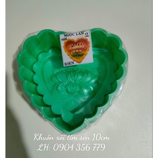 Khuôn xôi nhựa tim hình hoa sen 10cm