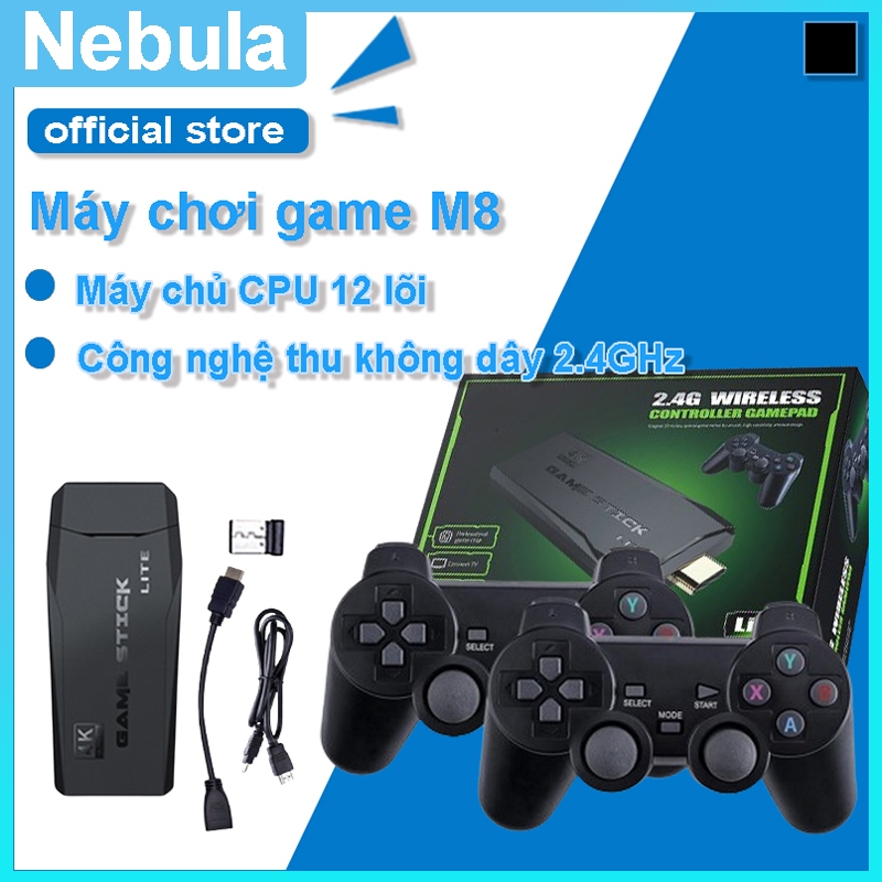 Game Stick 4k V2 Pro, 64GB-20.000 Trò + 50 Game Mới Tải Thêm, Máy Chơi Game Cầm Tay Không Dây