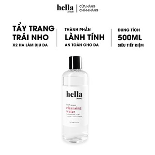 Nước tẩy trang nho Hella Beauty sạch sâu dưỡng ẩm không khô rát không cồn không hương liệu phù hợp cho mọi loại da