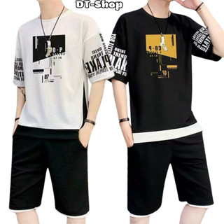 Bộ thể thao nam nữ CO-P mặc nhà chất thun co giãn tay ngắn form rộng