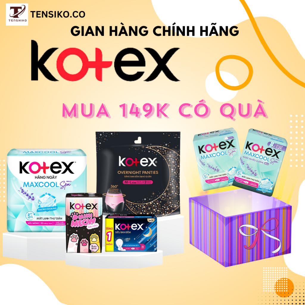 BĂNG VỆ SINH KOTEX KHÔ THOÁNG MAXCOOL KHÁNG KHUẨN MỎNG CÁNH SIÊU MỎNG CÁNH