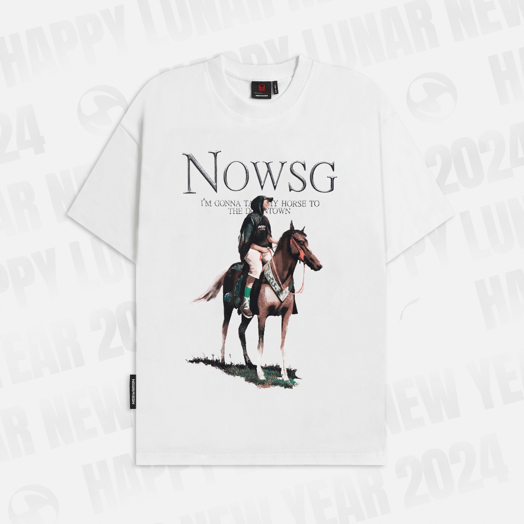 Áo thun NEEDS OF WISDOM Riding Horse Tee - White - Local Brand Chính Hãng