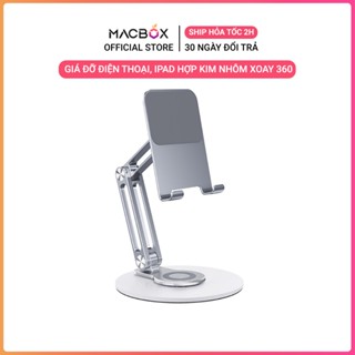 Giá đỡ điện thoại iPhone, máy tính bảng iPad chân 2 tầng xoay 360 độ tiện lợi bằng hợp kim nhôm Macbox