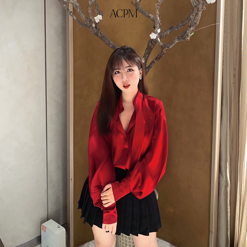 Adley Shirt / Áo sơ mi lụa cổ dây