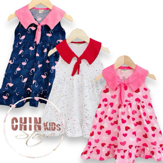 Váy đầm bé gái cotton sát nách cổ cơ thuỷ thủ không tay VNXK váy cho trẻ em thun co giãn hoa nhí hồng vàng trắng xanh