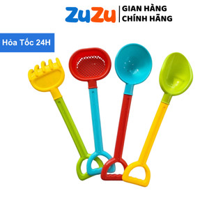 Đồ chơi xúc cát cho bé 4 món xúc, cào, xẻng, lọc cát, đồ chơi cát cho bé đi biển mùa hè