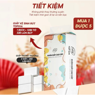 Combo 6 bich giấy rút TopGia treo tường,giấy vệ sinh đa sắc 1280 tờ