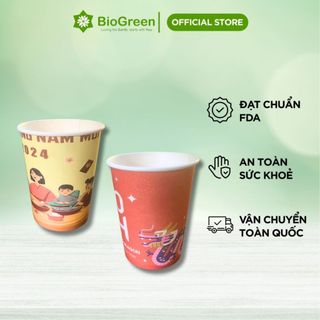 50 ly giấy trắng 230gsm cao cấp 195ml - 6.5oz, 4.5oz,3oz ly cốc giấy văn phòng chịu nhiệt dùng 1 lần