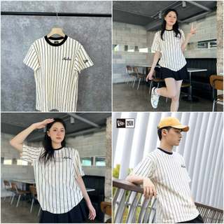 Áo thun new era stripes tee a2979 full tem tag chuẩn hãng size s m l, unisex, regular fit