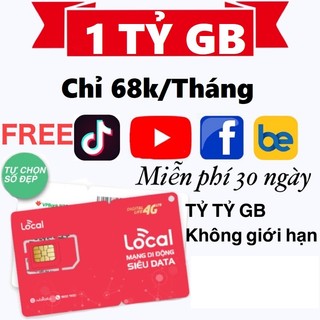 Sim local 4g mạng mobifone gói a69 a79 a89 a99 a119 tặng ngay 1 tỷ gb truy cập mạng xã hội thả ga vào mạng