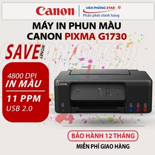 Máy in phun màu Canon G1730. Máy in ảnh A4 chất lượng cao. Máy in Canon chính hãng bảo hành 12 tháng