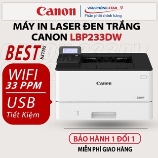 Máy in Laser Canon LBP233DW đơn năng. Máy in laser đảo mặt tự động. Máy in Canon mới 100% bảo hành 12 tháng