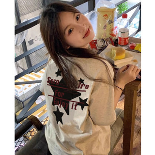 Focus local brand xám ngôi sao áo thun nữ giấy bigsize cổ tròn unisex bigsize áo phông hình 100%cotton