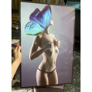 Tranh đơn canvas cô gái nghệ thuật Bí ẩn Quyến Rũ Sexy Trang Phí Phòng Ngủ Khách Sạn Massage Spa Yoga MELYHOME DECOR