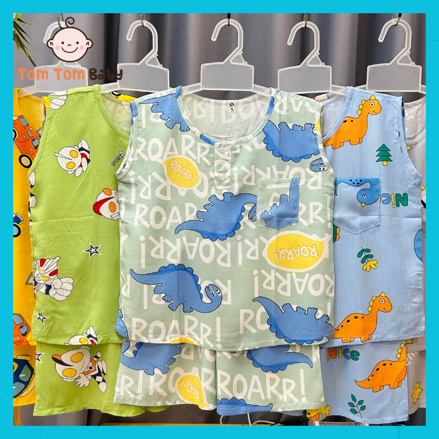 Set 3 bộ quần áo Bé Trai BA LỖ mùa hè, vải Tole lanh mềm, mịn, mát - đồ bộ bé trai mùa hè TOLE LA