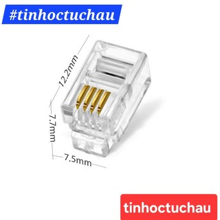Đầu RJ9 4 line 4P4C / (4 tim - 4 Pin -4 line - 4P4C)