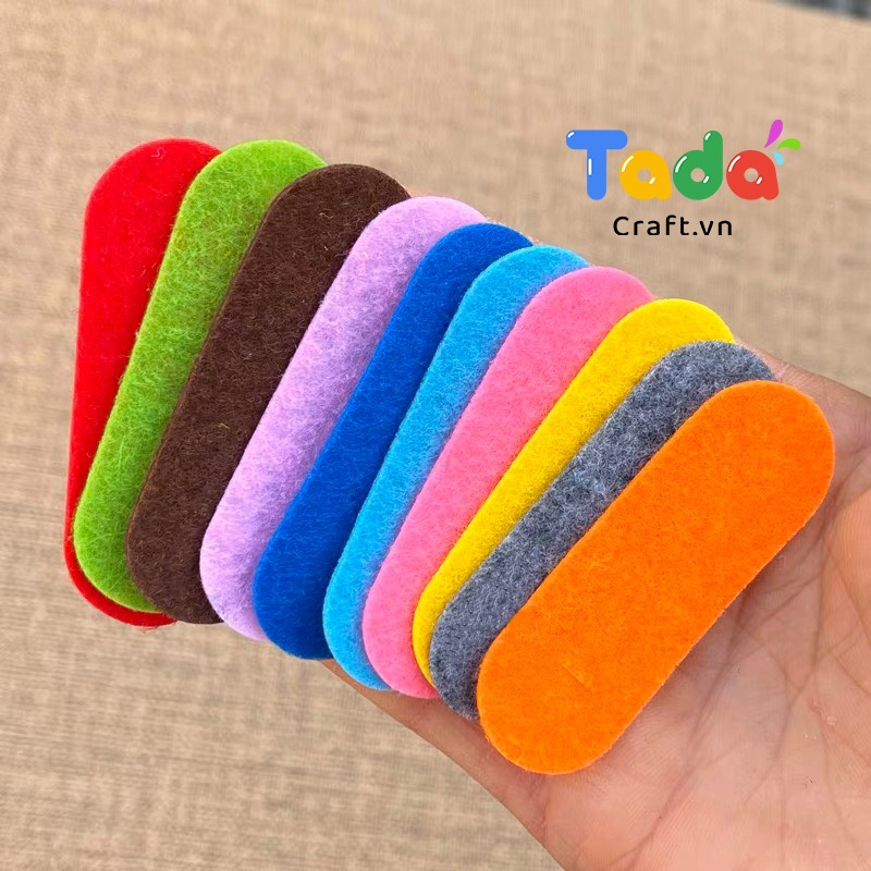 (Set 10) Phôi vải nỉ dùng lót kẹp tóc handmade - Tada Craft