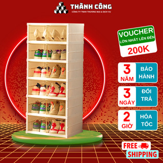 Tủ giày gấp gọn shoebox (12 đôi) 9102-6 chất liệu nhựa PP ( BẢO HÀNH 3 NĂM) ,hộp đựng giày đa năng cao cấp