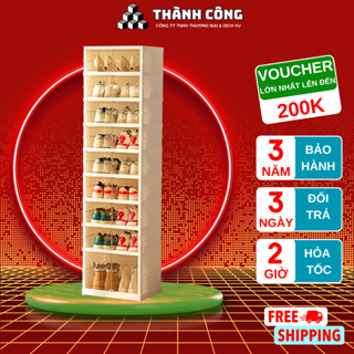 Tủ giày gấp gọn shoebox18 đôi có ngăn đựng boot 9102-8-1G chất liệu nhựa PP  BẢO HÀNH 3 NĂM