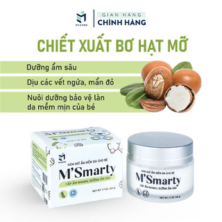 Kem Dưỡng Ẩm Cho Bé Msmarty Chiết Xuất Bơ Hạt Mỡ Giúp Làm Mềm Da, Dịu Các Vết Ngứa, Mẩn Đỏ Do Côn Trùng - Lọ 48g