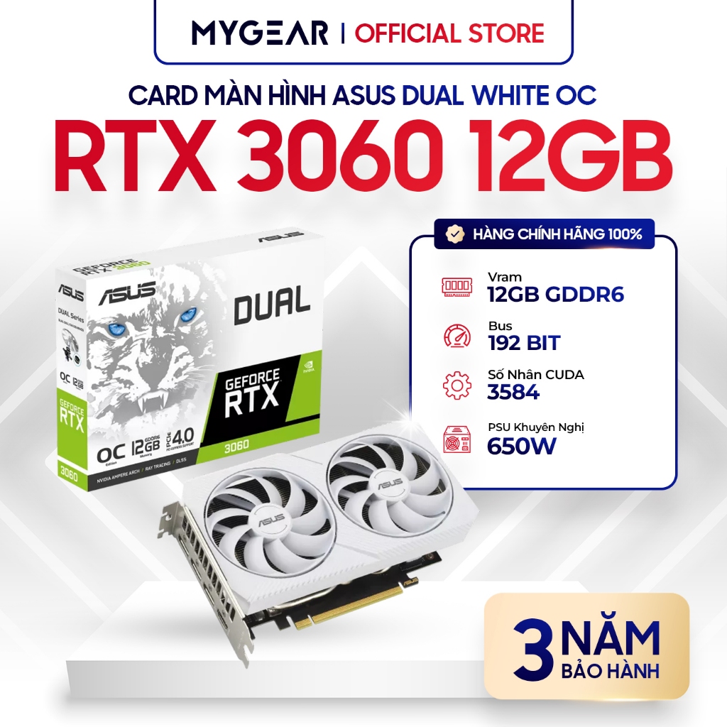 Card màn hình VGA ASUS RTX 3060 [8GB/12GB] Đen/Trắng - Bảo hành chính hãng 36 tháng [NEW] | BigBuy360 - bigbuy360.vn