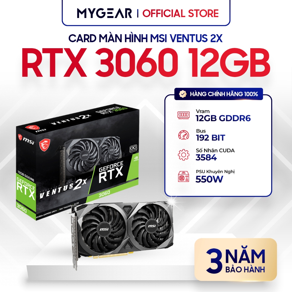 Card màn hình VGA ASUS RTX 3060 [8GB/12GB] Đen/Trắng - Bảo hành chính hãng 36 tháng [NEW] | BigBuy360 - bigbuy360.vn