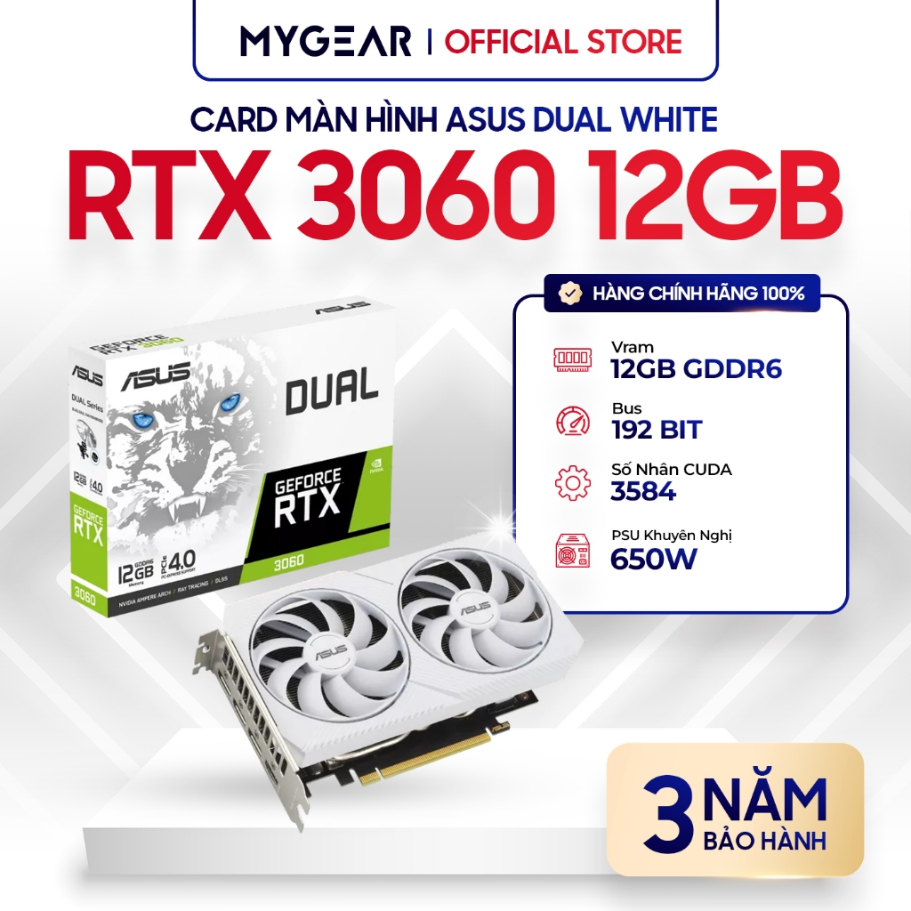 Card màn hình VGA ASUS RTX 3060 [8GB/12GB] Đen/Trắng - Bảo hành chính hãng 36 tháng [NEW] | BigBuy360 - bigbuy360.vn