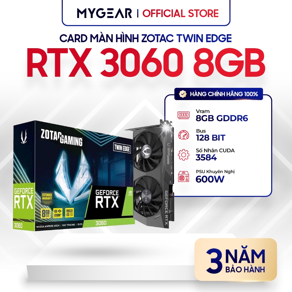 Card màn hình VGA ASUS RTX 3060 [8GB/12GB] Đen/Trắng - Bảo hành chính hãng 36 tháng [NEW] | BigBuy360 - bigbuy360.vn