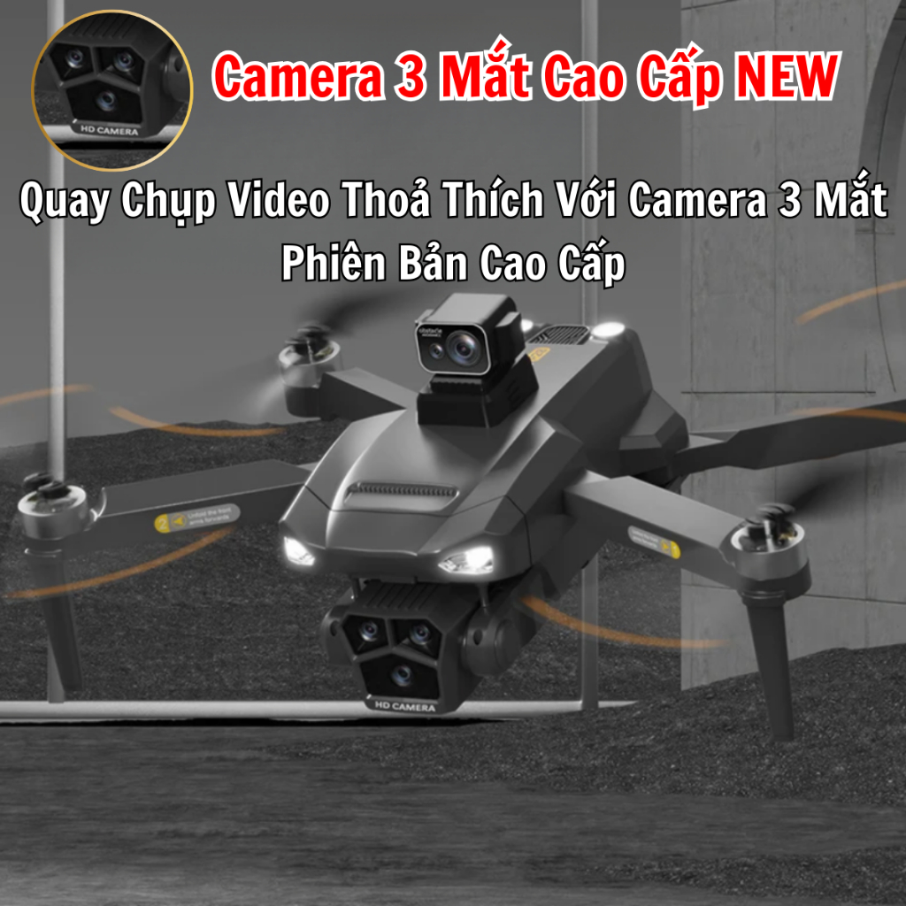 play cam, Flycam P20 PRO MAX Bộ 3 camera 4K, Có GPS Tự Động Bay Về, Tránh Chướng Ngại Vật, Pin 3500mAh bay 35 phút | BigBuy360 - bigbuy360.vn