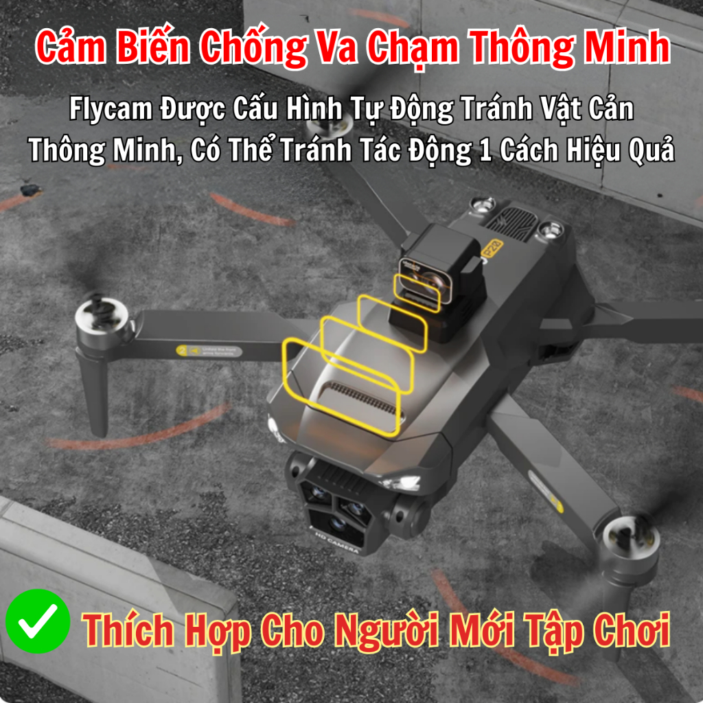 play cam, Flycam P20 PRO MAX Bộ 3 camera 4K, Có GPS Tự Động Bay Về, Tránh Chướng Ngại Vật, Pin 3500mAh bay 35 phút | BigBuy360 - bigbuy360.vn