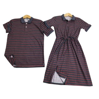 Set Đồ Đôi Fig Tree THun Cotton Sọc Đỏ Xám Cá Tính, Chất Cotton Mềm Mát, Hàng thiết kế
