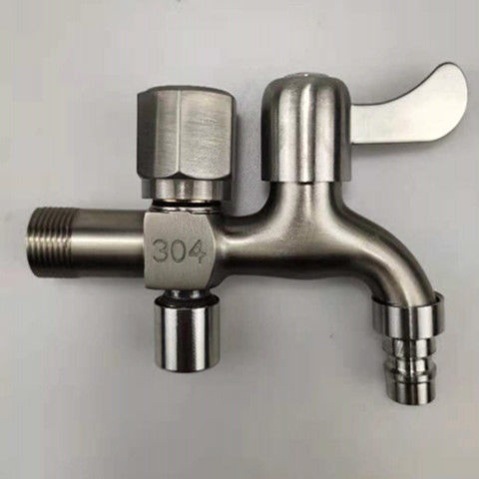 Vòi nước inox 304 chia 2 đầu ra độc lập tiện dụng - Vòi nước 2 đầu cho máy giặt chia nước thành 2 cổ