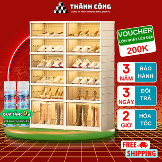 Tủ giày gấp gọn shoebox (24 đôi) có ngăn đựng boot 9104-5-1G chất liệu nhựa PP ( BẢO HÀNH 3 NĂM) ,hộp đựng giày cao cấp