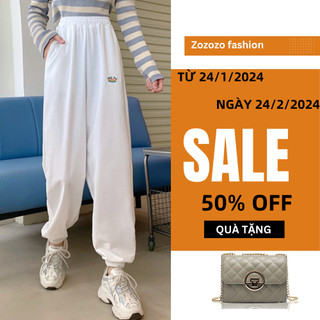 Quần jogger nữ lưng cao GUO-UO chất nỉ da cá phong cách hè thu 2021