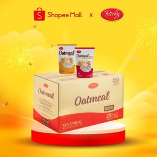 Bánh yến mạch Oatmeal Richy size mini 35, 40gr vị sữa, phô mai thùng 48 gói